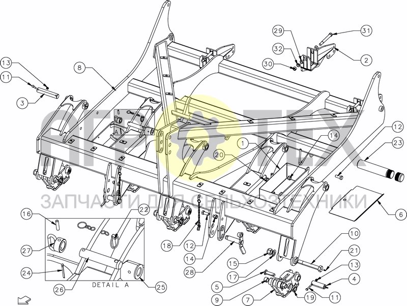 Чертеж FRAME FOR AUTO-RESET TINES