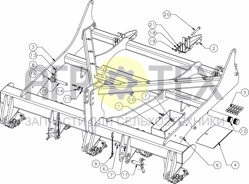 Чертеж FRAME FOR SHEAR BOLT TINES