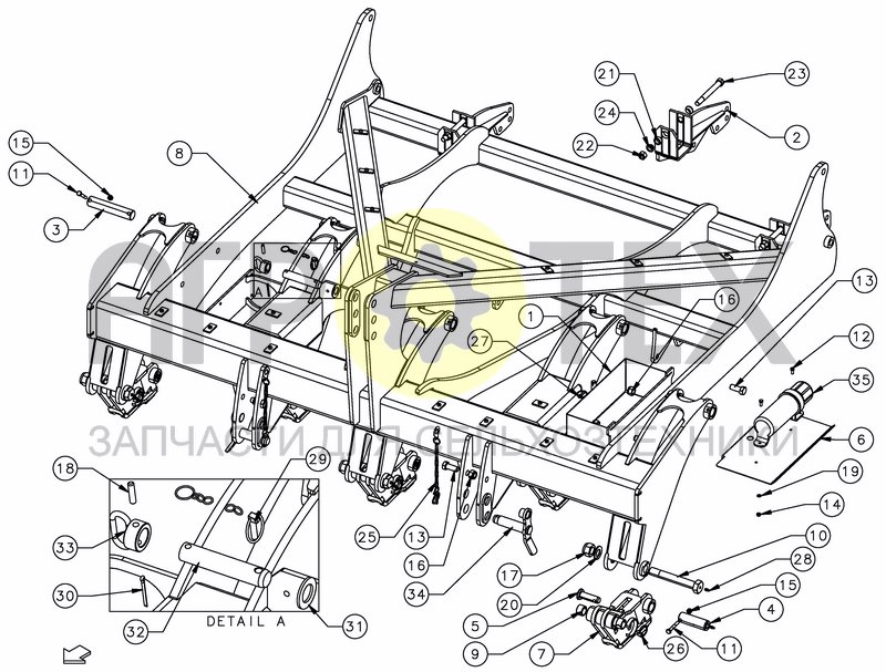 Чертеж FRAME FOR AUTO-RESET TINES