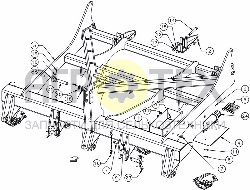 Чертеж FRAME FOR SHEAR BOLT TINES