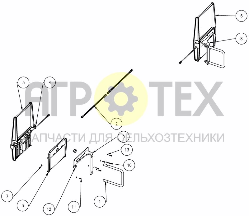 Чертеж FRONT LIGHTING WITH SHEAR BOLT TINES