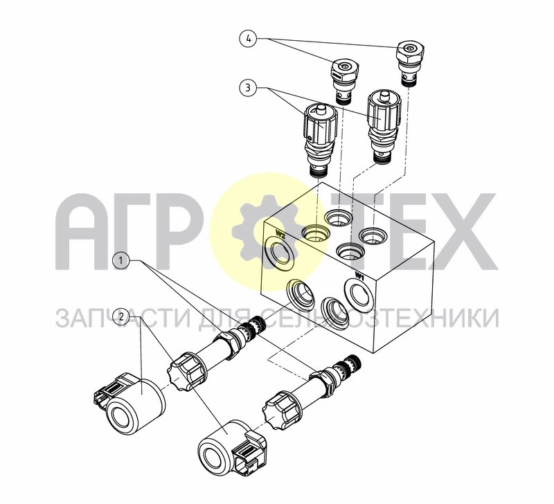 Чертеж HYDRAULIC BLOCK FOR PARALLEL LIFTING