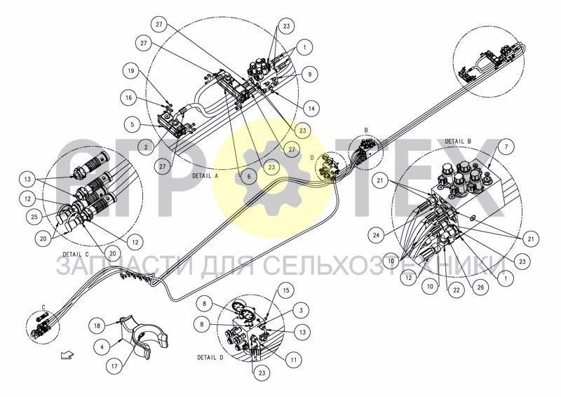 Чертеж HYDRAULIC BLOCK EQUIPPED