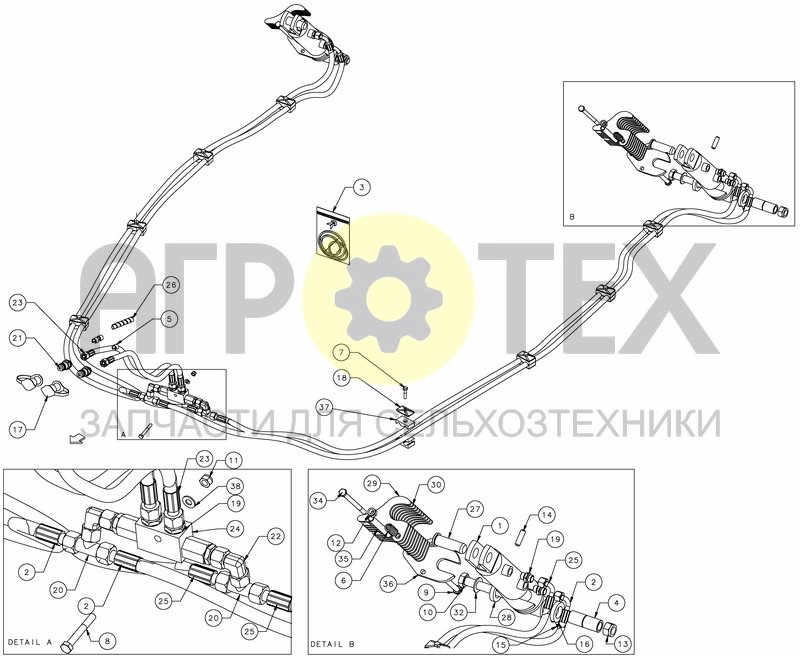 Чертеж HYDRAULIC DEPTH CONTROL - RIGID