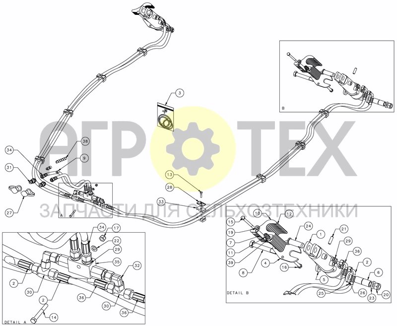 Чертеж HYDRAULIC DEPTH CONTROL - RIGID