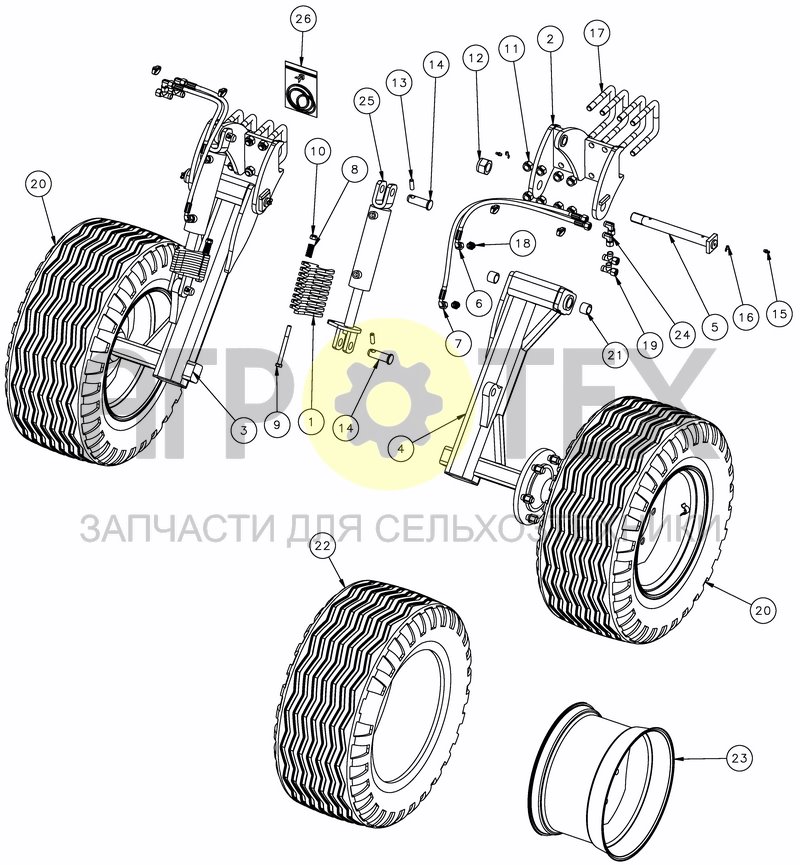 Чертеж DEPTH CONTROL WHEELS