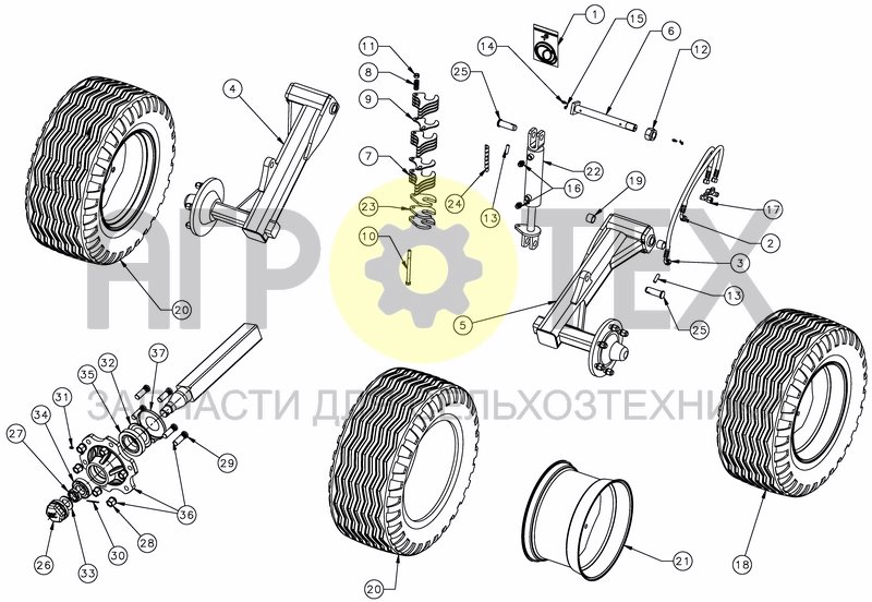 Чертеж DEPTH CONTROL WHEELS