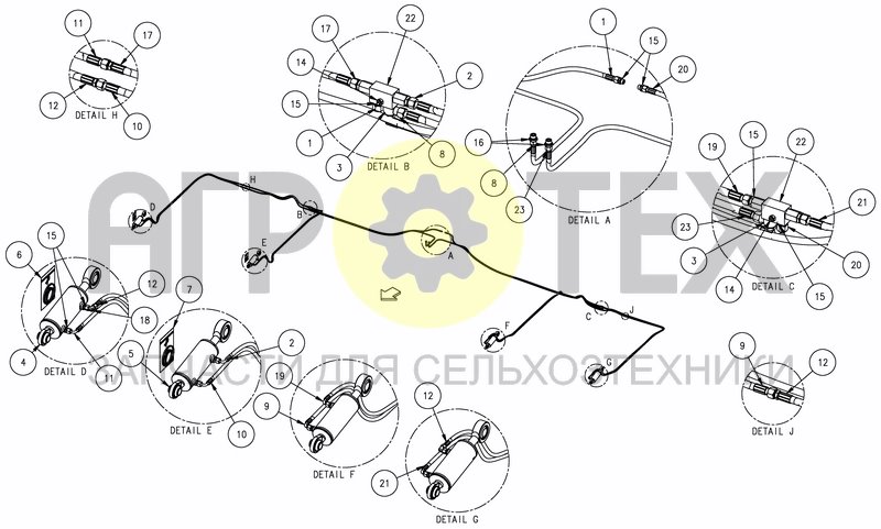 Чертеж HYDRAULIC FRONT WHEEL