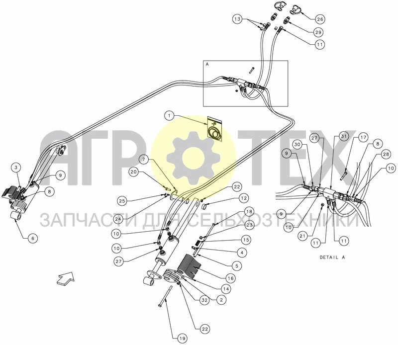 Чертеж HYDRAULIC DEPTH CONTROL - RIGID