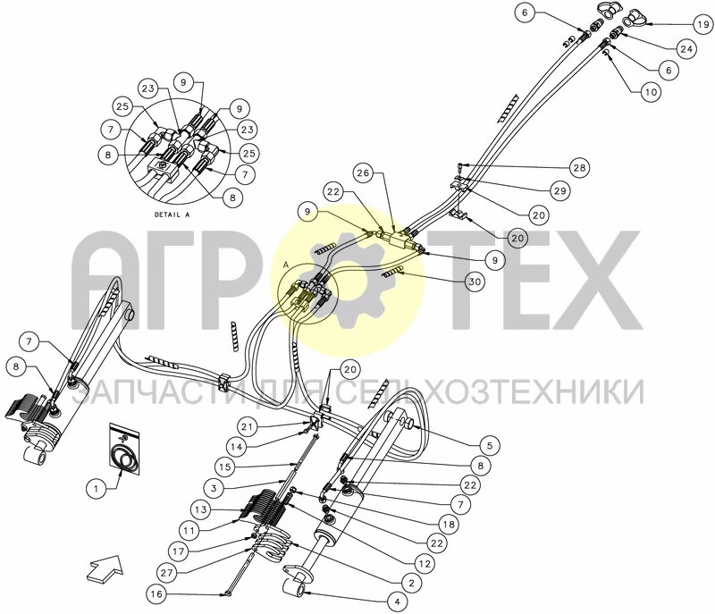 Чертеж HYDRAULIC DEPTH CONTROL - FOLD