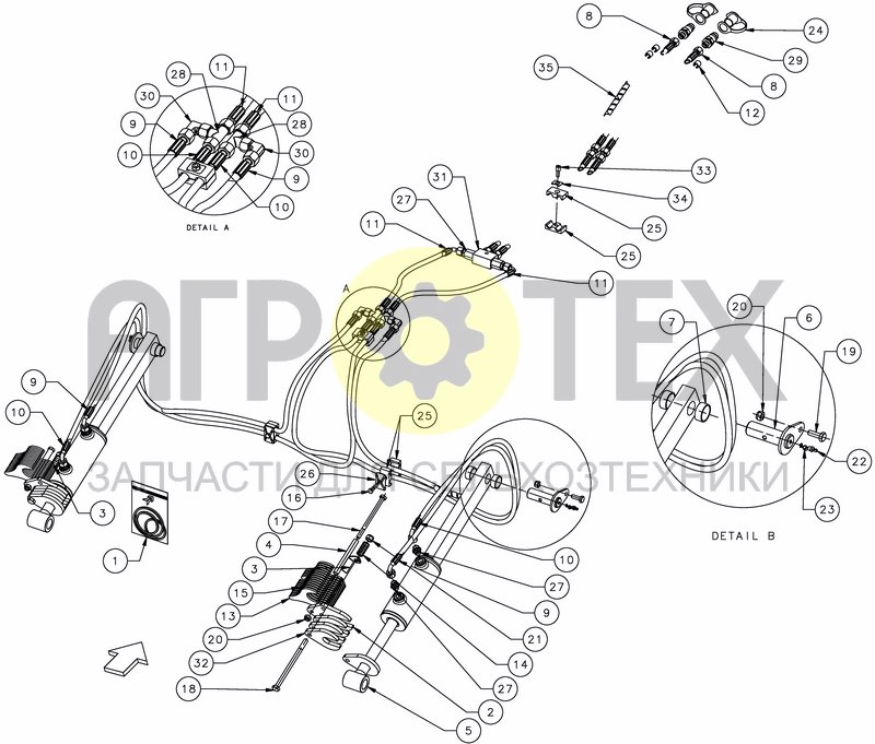 Чертеж HYDRAULIC DEPTH CONTROL - FOLD