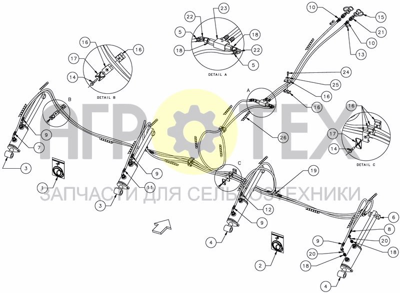 Чертеж HYDRAULIC DEPTH CONTROL - PRO FOLD