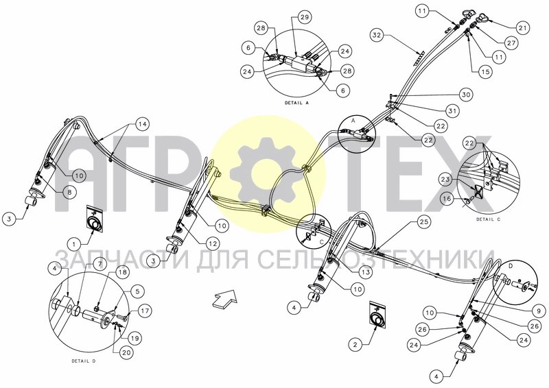 Чертеж HYDRAULIC DEPTH CONTROL - PRO FOLD