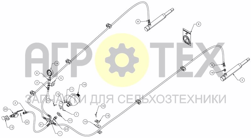 Чертеж HYDRAULIC SUSPENSION KIT FOR TRIPLE FINGER - RIGID