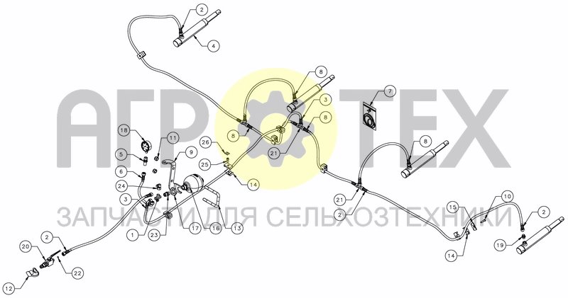 Чертеж HYDRAULIC SUSPENSION KIT FOR TRIPLE FINGER - FOLD