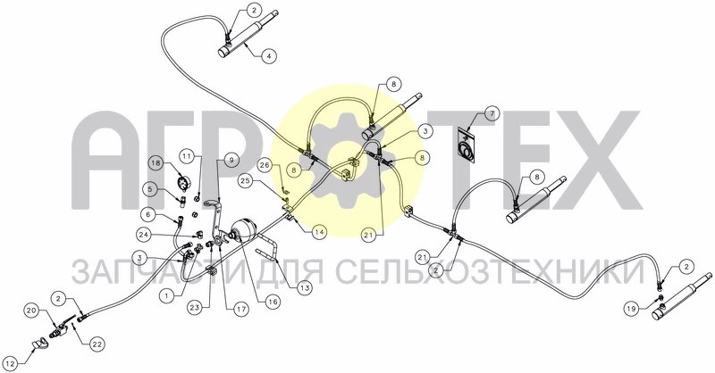 Чертеж HYDRAULIC SUSPENSION KIT FOR TRIPLE FINGER - FOLD