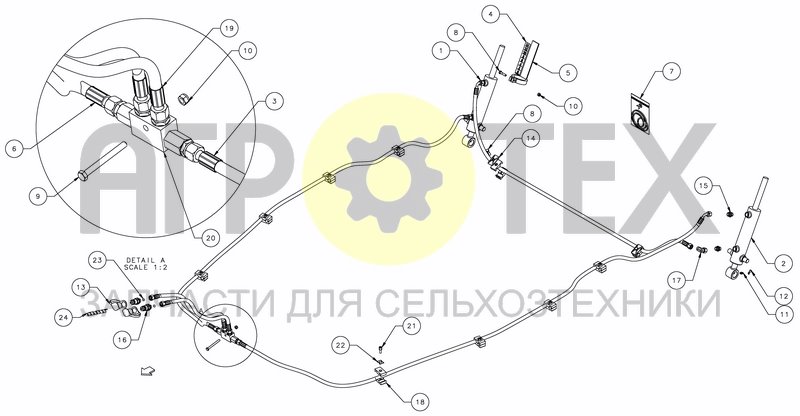 Чертеж HYDRAULIC LEVELLING CONTROL - RIGID