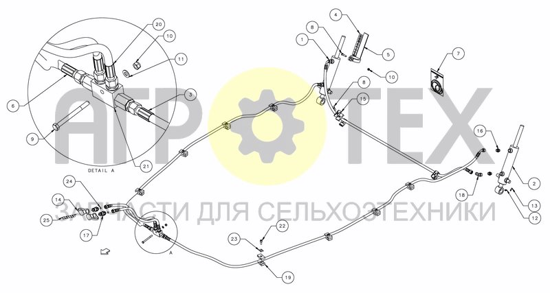 Чертеж HYDRAULIC LEVELLING KIT - RIGID