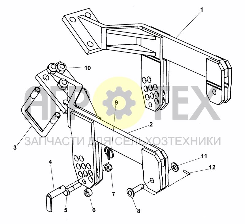 ARM OF PACKER AND PIPE ROLLER - FIX KLH MODELS (№12 на схеме)