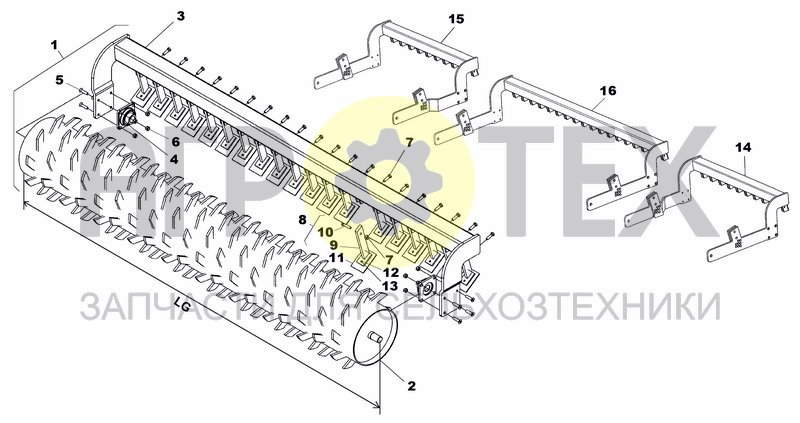 Чертеж PACKER ROLLER - FOLDING MODELS