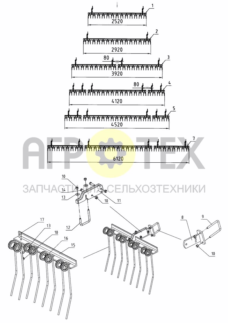 Чертеж FINGER HARROW