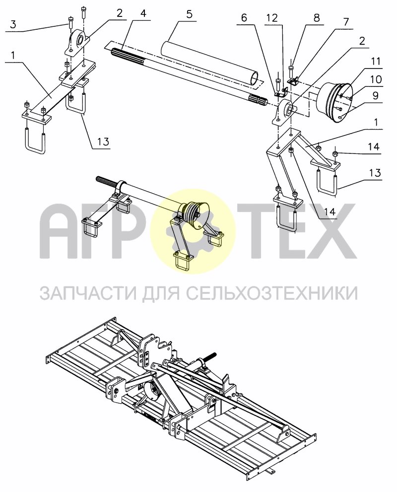 Чертеж FITTING KIT FOR SEED DRILL SULKY SPI