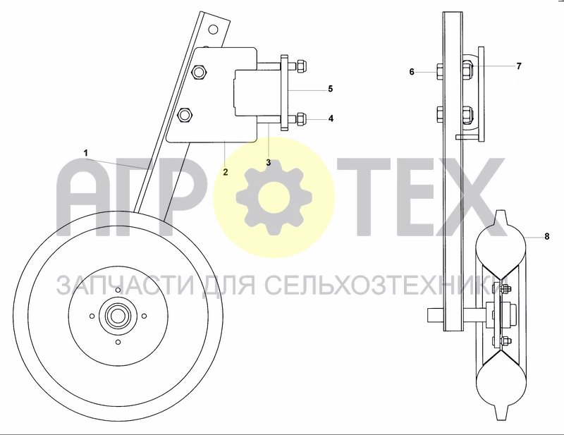 Чертеж GUIDING PNEUMATIC WHEELS