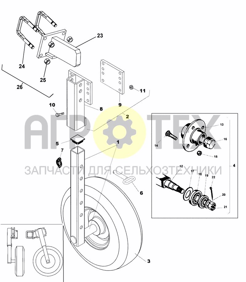 Чертеж DEPTH CONTROL WHEEL 600X9