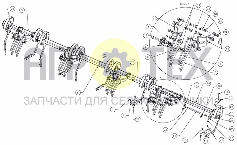 Чертеж LEVELLING TINES - PRO TRAILED