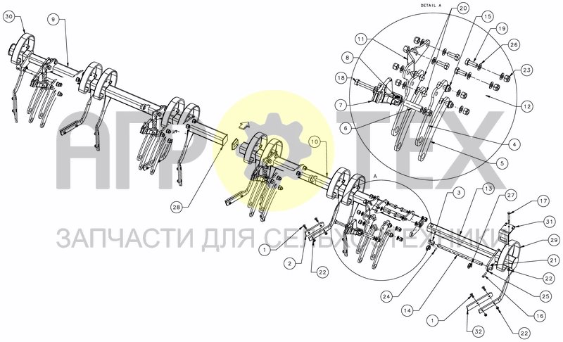 Чертеж LEVELLING TINES - PRO FOLD