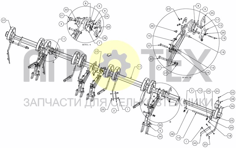 Чертеж LEVELLING TINES - FOLD