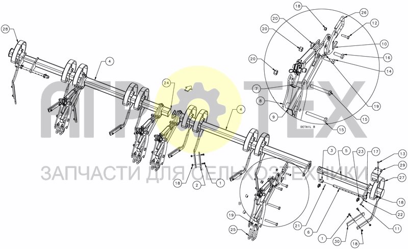 Чертеж LEVELLING TINES - FOLD