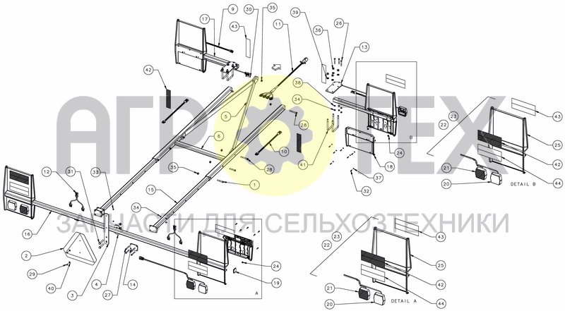 Чертеж LIGHTING KIT FOR FOLDING FRAME - ANSI