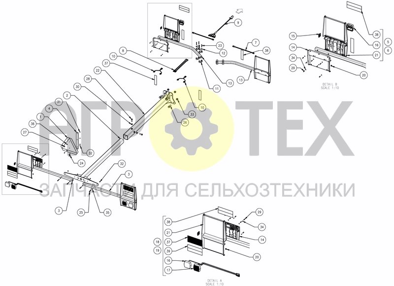 Чертеж LIGHTING KIT FOR FOLDING FRAME - ANSI