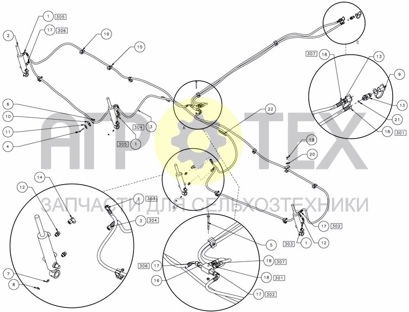 Чертеж HYDRAULIC LEVELLING FOLD 5M 6M