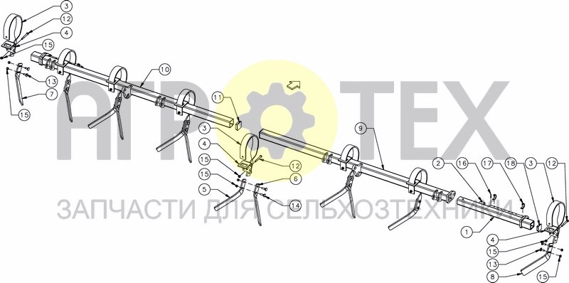 Чертеж LEVELLING TINES - FOLD