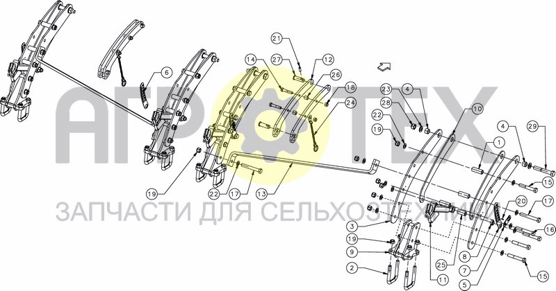 Чертеж ROLLER ARMS - FOLD - MECHANICAL ADJ.