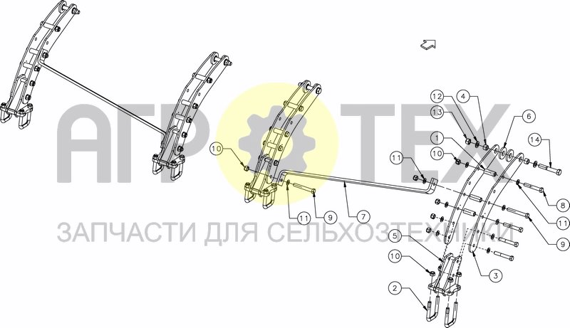 Чертеж ROLLER ARMS - FOLD - NO LEVELLING