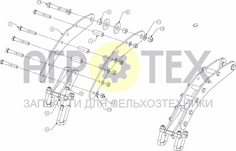 Чертеж ROLLER ARMS - RIGID - NO LEVELLING