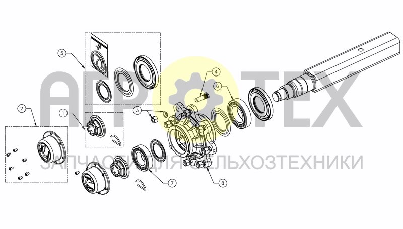 Чертеж NO BRAKE AXLE