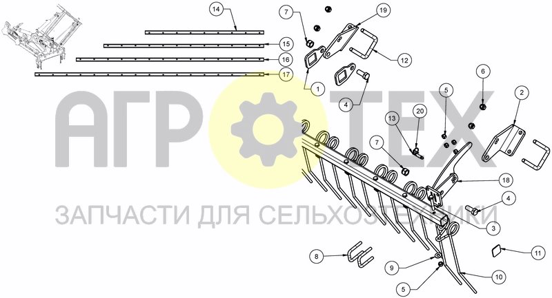 Чертеж REAR FINGER HARROW