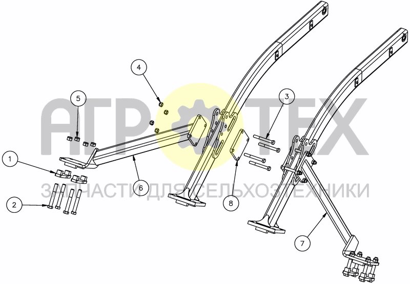 Чертеж REINFORCEMENT ARM FOR ROLLER