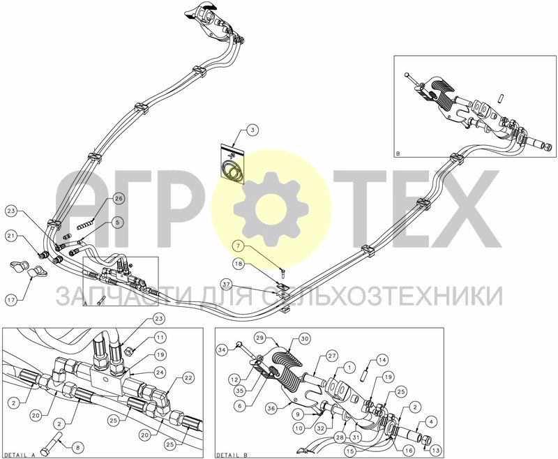 Чертеж HYDRAULIC DEPTH CONTROL - RIGID