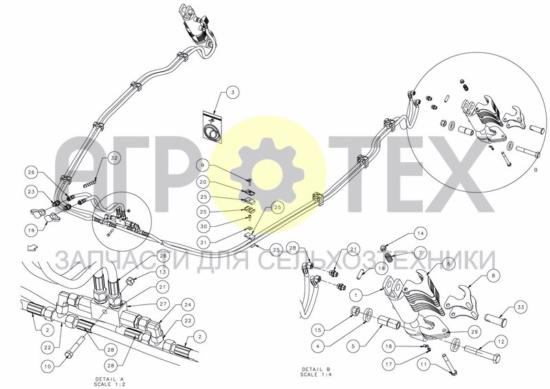 Чертеж HYDRAULIC DEPTH CONTROL - RIGID