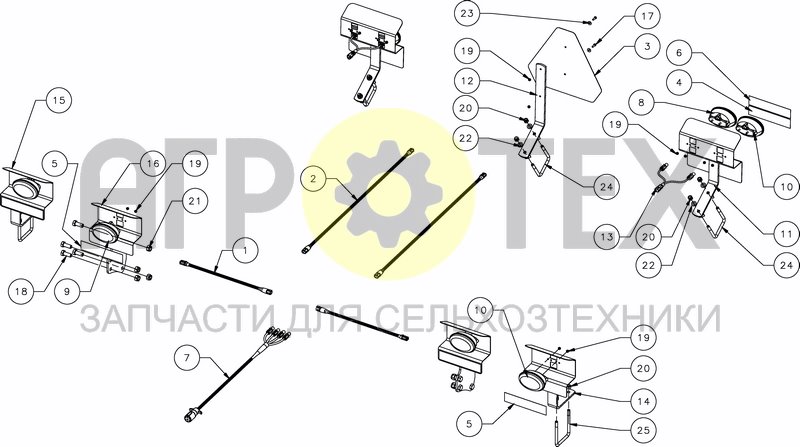 Чертеж LIGHTING KIT FOR RIGID FRAME WITH ROLLER - NA