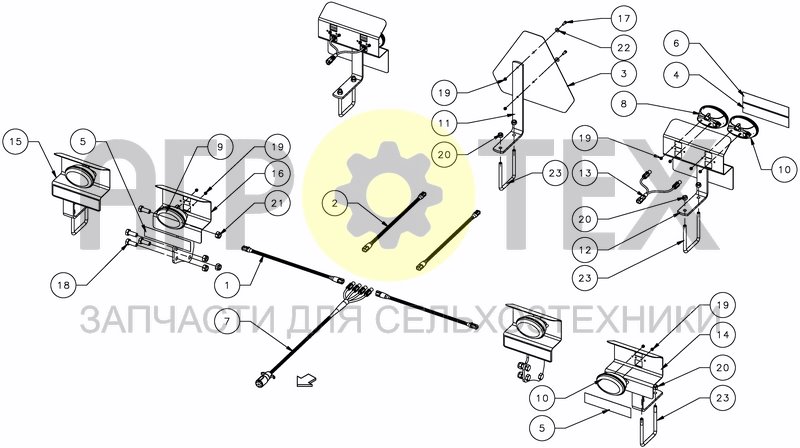 Чертеж LIGHTING KIT FOR RIGID FRAME WITHOUT ROLLER - NA