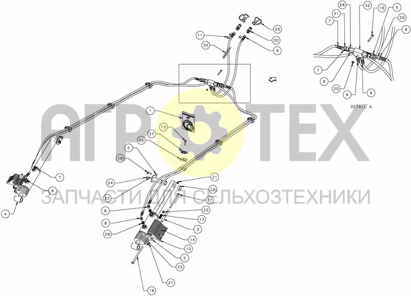 Чертеж HYDRAULIC DEPTH CONTROL - RIGID