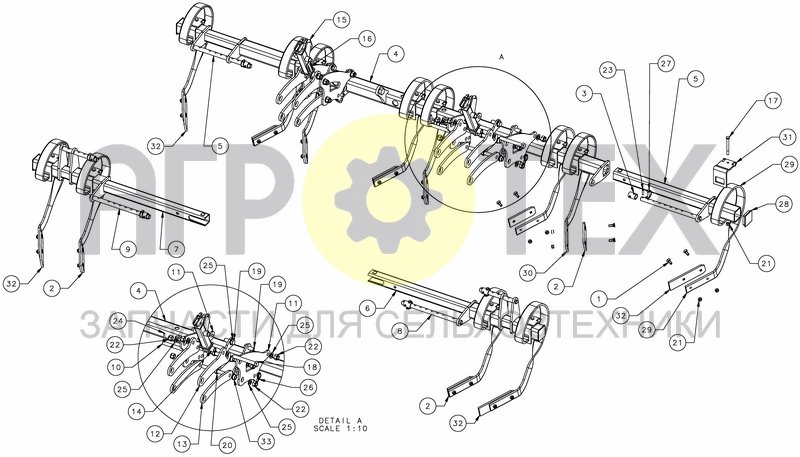 Чертеж LEVELLING TINES - PRO RIGID