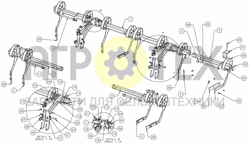 Чертеж LEVELLING TINES - RIGID