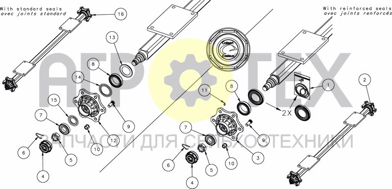 Чертеж NO BRAKE AXLES